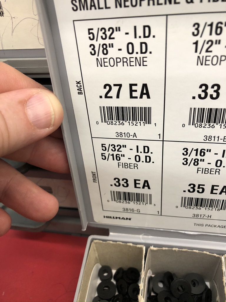 5/32 I.D. Inch x 5/8 Inch O.D. Washer