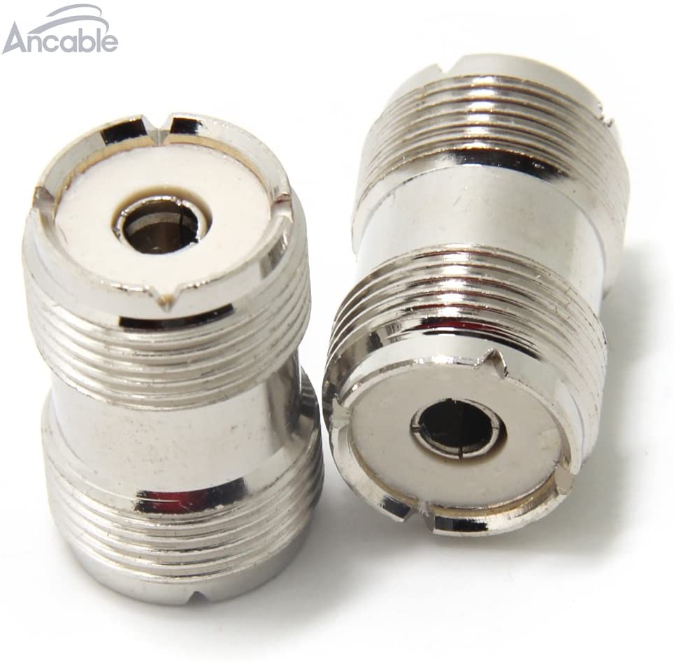 Ancable 2-Pack SO-239 / PL-259 UHF Female to Female Coax Cable Barrel Adapter Connector